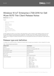Dell Wyse 5070 Microsoft Windows 10 IoT Enterprise for thin client Release Notes