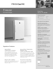 Frigidaire FFFH17F6QW Product Specifications Sheet