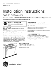 GE PDW1860NSS Installation Instructions