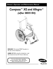 Invacare CXE Owners Manual