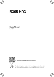 Gigabyte B365 HD3 User Manual