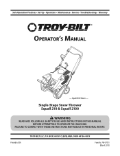 Troy-Bilt Squall 2100 Operation Manual