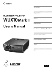 Canon REALiS LCOS WUX10 Mark II Multimedia Projector WUX10 MarkII Users Manual