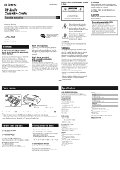 Sony CFDS01SILVER Operating Instructions