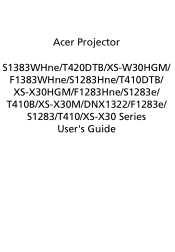 Acer XS-X30M User Manual (Multmedia)