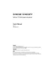 Gigabyte GV-N52128T-P Manual