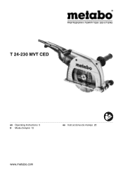 Metabo T 24-230 MVT CED Operating Instructions