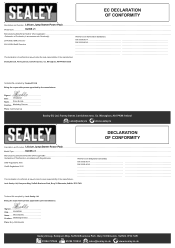 Sealey SL69S Declaration of Conformity