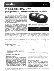 Vaddio PresenterPOD System PresenterPOD System Tech Spec