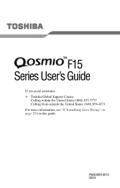 Toshiba Qosmio F15 Toshiba Online Users Guide for Qosmio F15-AV201