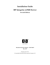 HP Integrity rx7620 Installation Guide, Seventh Edition - HP Integrity rx7620 Servers