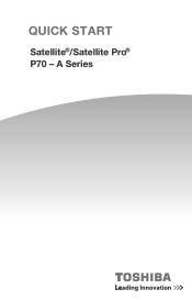 Toshiba Satellite P70-AST3NX3 Quick Start Guide