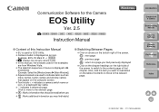 Canon Eos50Dkit-BFLYK1 EOS Utility 2.5 for Windows Instruction Manual  (EOS 50D)
