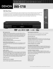 Denon DVD-1710 Literature/Product Sheet