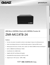Ganz Security ZNR-MCC4TB-24 Specifications