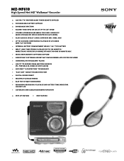 Sony MZ-NF610 Marketing Specifications