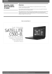 Toshiba Satellite C50 PSCMYA Detailed Specs for Satellite C50 PSCMYA-01G00R AU/NZ; English
