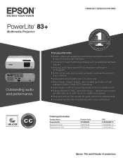 Epson PowerLite 83 Product Brochure