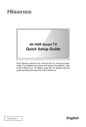 Hisense 43A65H Quick Setup Guide