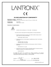 Lantronix PNT Series EU DECLARATION OF CONFORMITY