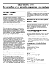 Oki C9600hdn Oki C9600 & C9800 Warranty, Regulatory and Safety Information (Portuguese Brazilian)