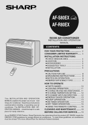 Sharp AF-S80EX AF-R80EX Operation Manual