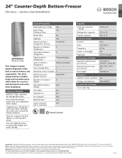 Bosch B24CB50ESS Product Specification Sheet