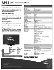 BenQ RP551 RP551+ Data Sheet