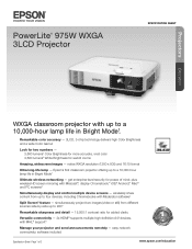 Epson PowerLite 975W Product Specifications