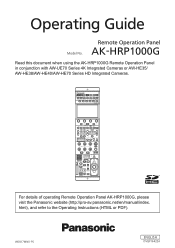 Panasonic AK-HRP1000 AK-HRP1000 Operating Guide with AW-UE70 AW-HE38 AW-HE40