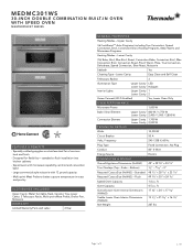 Thermador MEDMC301WS Product Spec Sheet