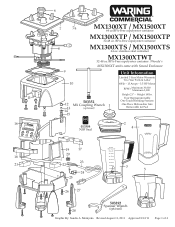 Waring MX1300XTS Parts List and Exploded Diagram