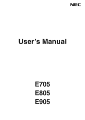 NEC E905-AVT User's Manual