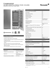 Thermador T30IR905SP Product Spec Sheet
