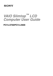 Sony PCV-LX800 User Guide