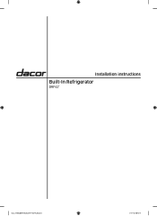 Dacor DRF42TBI Install instruction- Built-In Refrigerator