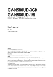 Gigabyte GV-N580UD-3GI Manual