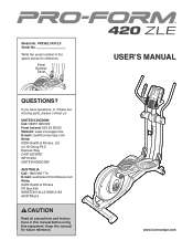 ProForm 420 Zle Elliptical Uk Manual