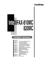 Brother International IntelliFax-820MC Users Manual - English