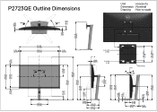 Dell P2723QE Monitor Outline Dimensions