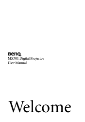 BenQ BenQ MX701 DLP Network Projector MX701 User Manual