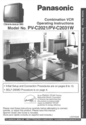 Panasonic PVC2031W PVC2021 User Guide