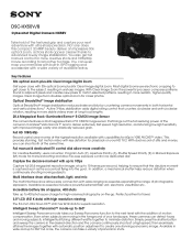 Sony DSC-HX50VB/COS Marketing Specifications (DSCHX50V/B)
