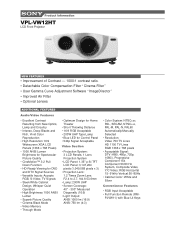 Sony VPL-VW12HT Marketing Specifications