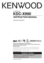 Kenwood KDCX990 Instruction Manual