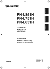 Sharp PN-L751H PN-L651H | PN-L751H| PN-L851H Setup Manual
