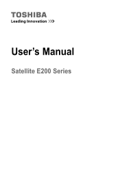 Toshiba Satellite E200 Users Manual Canada; English