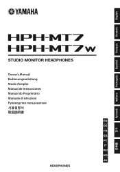 Yamaha HPH-MT7 HPH-MT7/HPH-MT7W Owners Manual