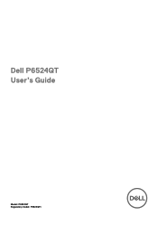Dell P6524QT Monitor Users Guide