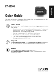 Epson ET-16500 Quick Guide and Warranty